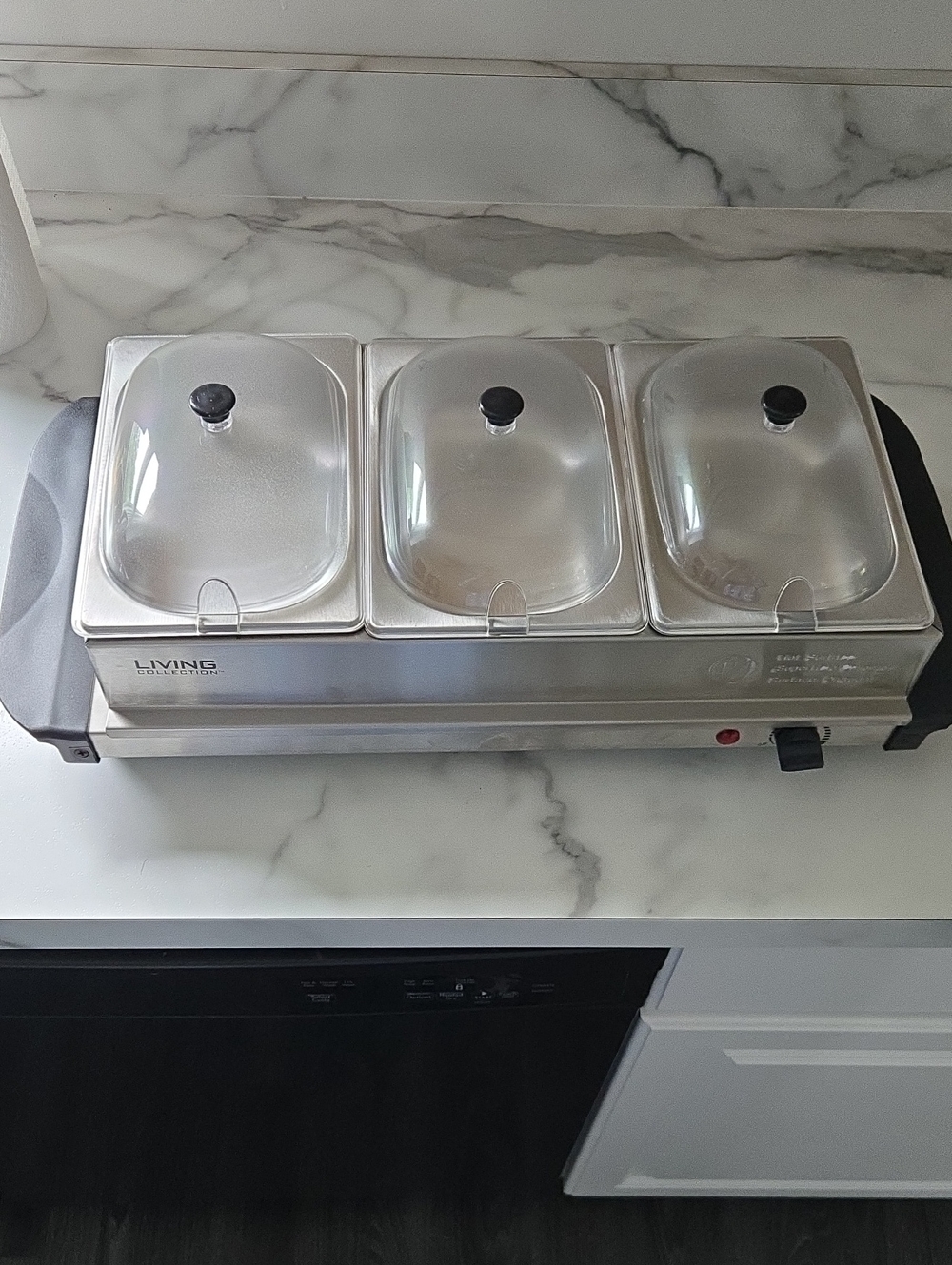 Nostalgia Electrics Living Collection Stainless Steel Triple Buffet Server